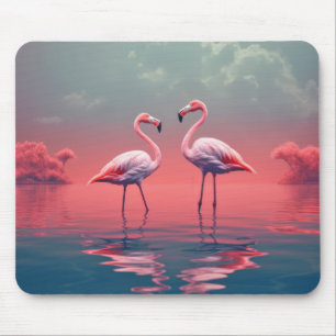 Flamingo Animal Bird Wildlife Wilderness Colourful Mouse Mat