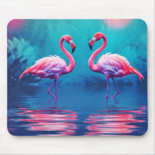 Flamingo Animal Bird Wildlife Wilderness Colourful Mouse Mat
