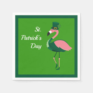 Flamingo Animal Green St Patrick’s Day Napkin