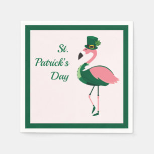 Flamingo Animal Pink St Patrick’s Day Napkin