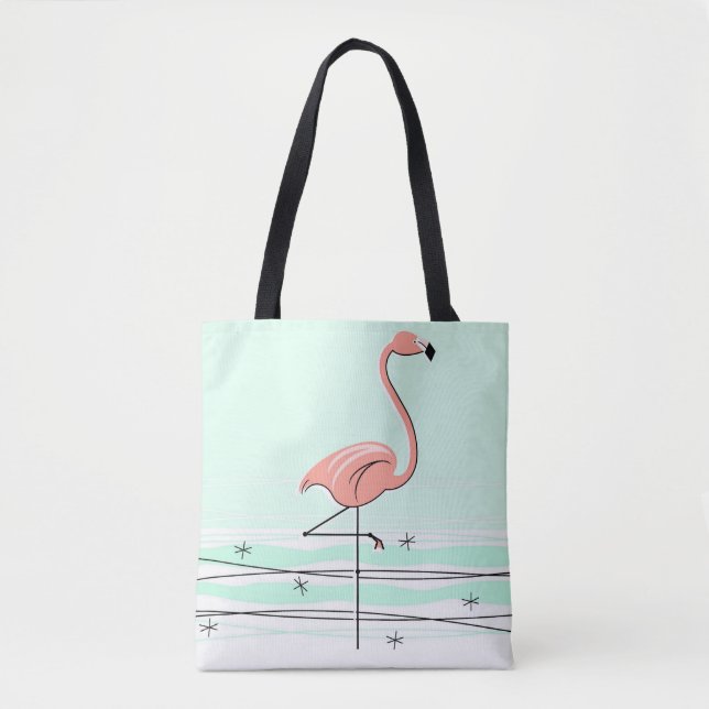 Flamingo Aqua all over tote Bag (Front)
