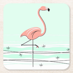 Flamingo Aqua coasters