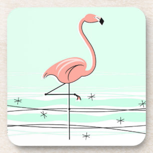 Flamingo Aqua coasters plastic