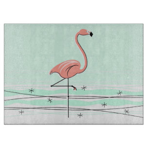 Flamingo Aqua cutting board