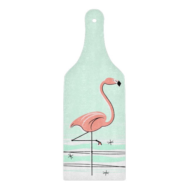 Flamingo Aqua cutting board paddle (Front)