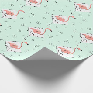 Flamingo Aqua diamond wrapping paper