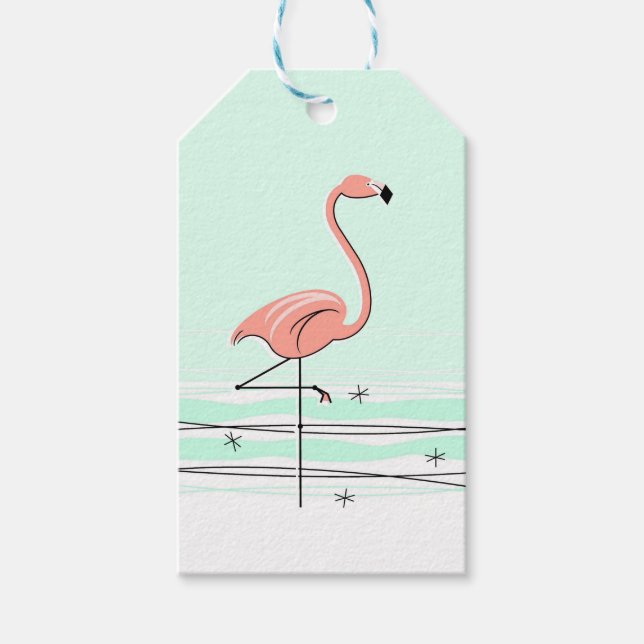 Flamingo Aqua gift tags (Front)