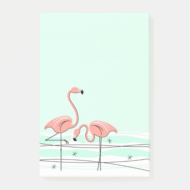 Flamingo Aqua Pair vertical Post-it Notes (Front)