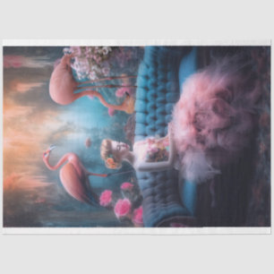 Flamingo Arcadia, 1950's Girl, Ethereal Garden Tissue Paper