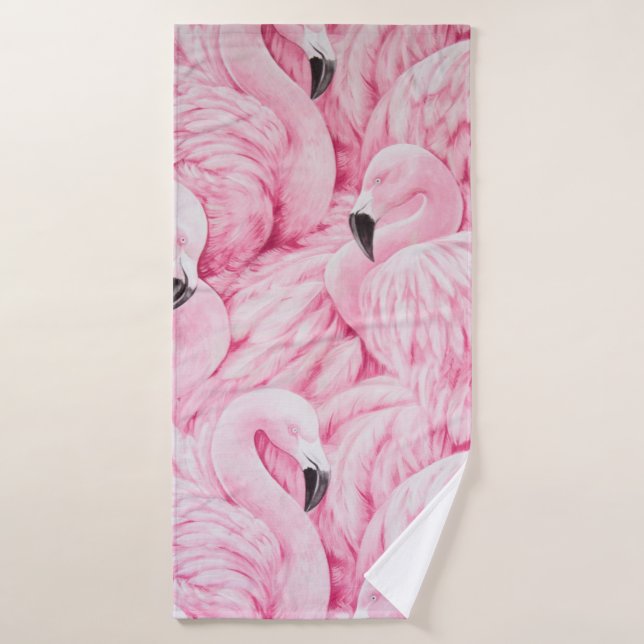 FLAMINGO ARE EVERYWHERE BATH TOWEL (Bath Towel)
