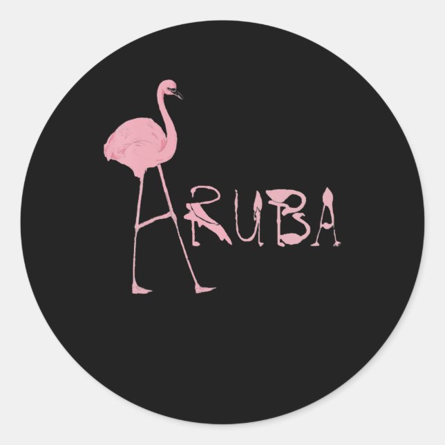 Flamingo Aruba Classic Round Sticker (Front)