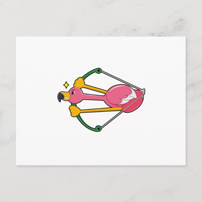 Flamingo as Arrow with Bow Postcard (Front)