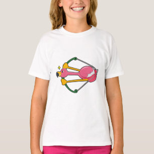 Flamingo as Arrow with Bow T-Shirt