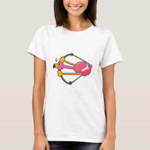 Flamingo as Arrow with Bow T-Shirt