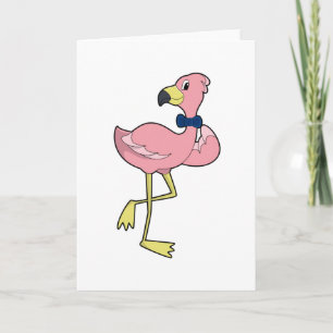Flamingo as Gentleman with Tie Card