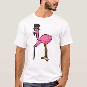 Flamingo as Groom with Hat & cane T-Shirt
