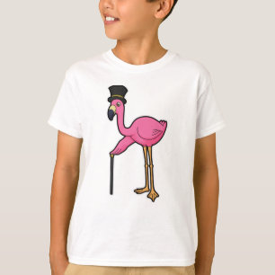 Flamingo as Groom with Hat & cane T-Shirt