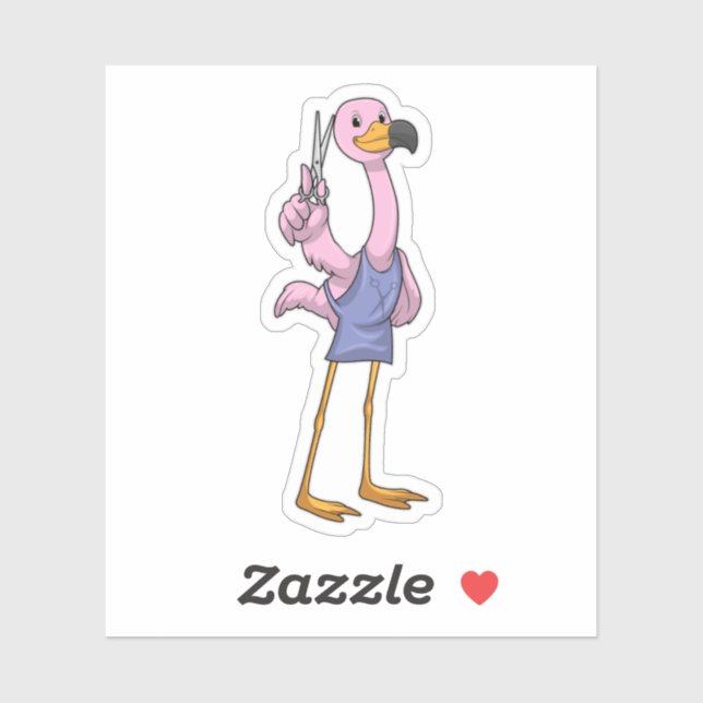 Flamingo as Hair stylist with Scissors (Sheet)