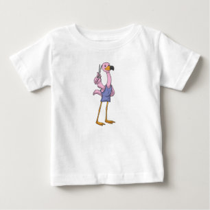 Flamingo as Hair stylist with Scissors Baby T-Shirt
