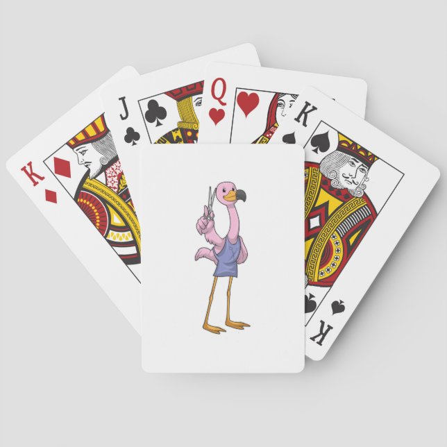Flamingo as Hair stylist with Scissors Playing Cards (Back)