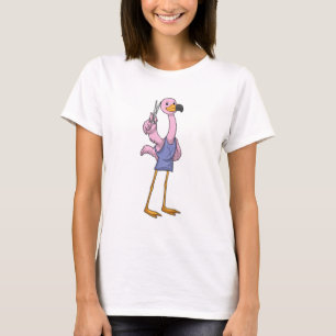Flamingo as Hair stylist with Scissors T-Shirt