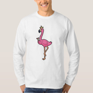 Flamingo as King with Crown & Staff T-Shirt