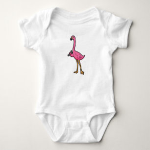 Flamingo as Mechanic with Wrench Baby Bodysuit