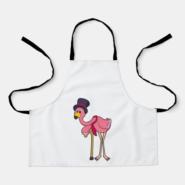 Flamingo as Pensioner with Hat Apron (Front)
