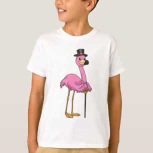 Flamingo as Pensioner with Walking stick T-Shirt
