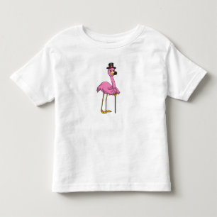 Flamingo as Pensioner with Walking stick Toddler T-Shirt