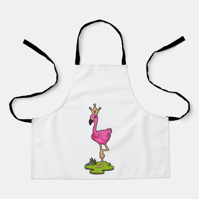 Flamingo as Princess with Crown Apron (Front)