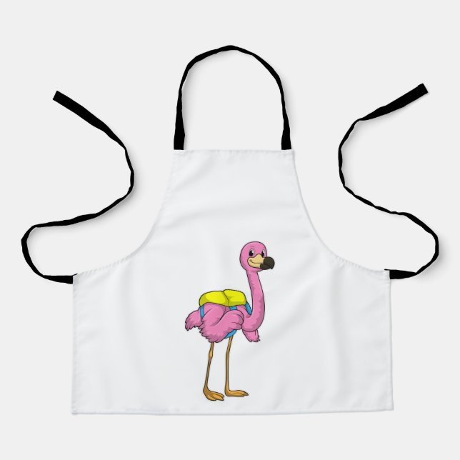 Flamingo as Pupils with School bag Apron (Front)