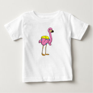 Flamingo as Pupils with School bag Baby T-Shirt