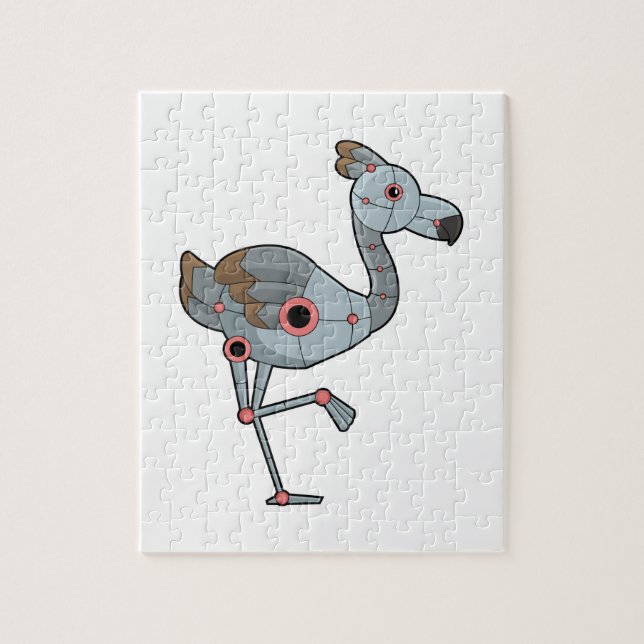 Flamingo as Robot Jigsaw Puzzle (Vertical)