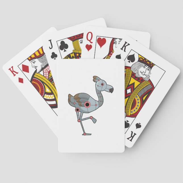Flamingo as Robot Playing Cards (Back)