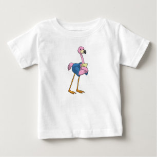 Flamingo as Secretary with Notepad Baby T-Shirt