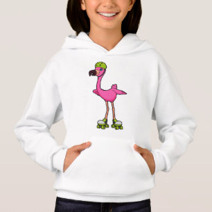 Flamingo as Skater with Roller skates & Helmet