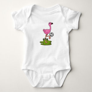 Flamingo as Soccer player with Soccer Baby Bodysuit