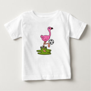Flamingo as Soccer player with Soccer Baby T-Shirt