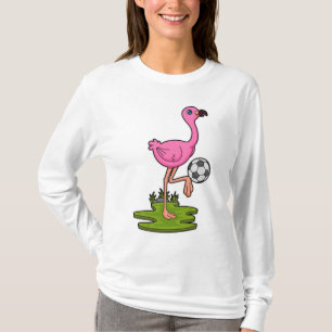 Flamingo as Soccer player with Soccer T-Shirt