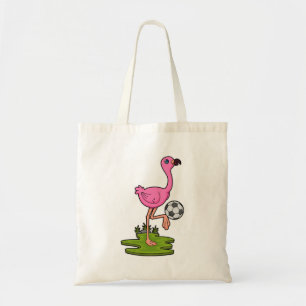 Flamingo as Soccer player with Soccer Tote Bag