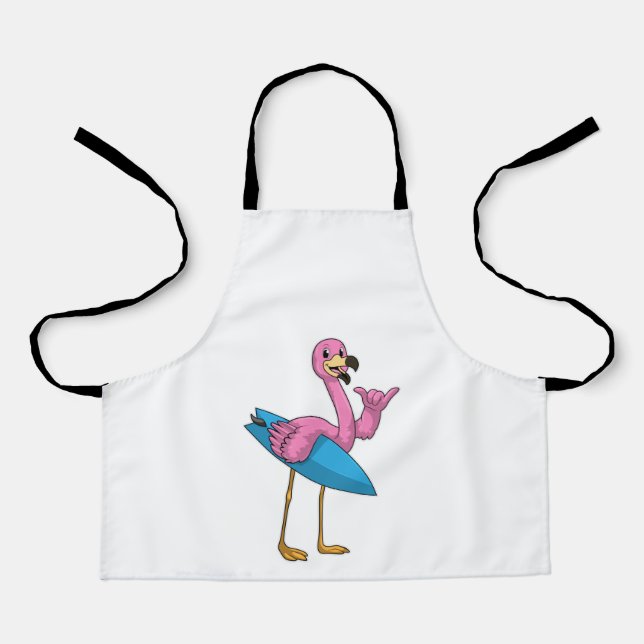 Flamingo as Surfer with Surfboard Apron (Front)
