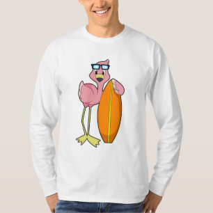 Flamingo as Surfer with Surfboard.PNG T-Shirt