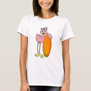 Flamingo as Surfer with Surfboard.PNG T-Shirt