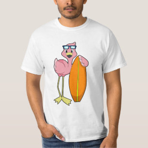 Flamingo as Surfer with Surfboard.PNG T-Shirt