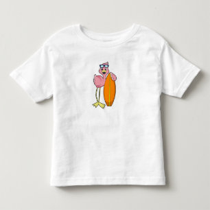 Flamingo as Surfer with Surfboard.PNG Toddler T-Shirt