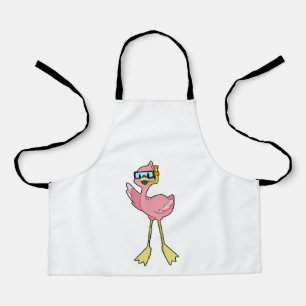 Flamingo at Diving with Snorkel Apron