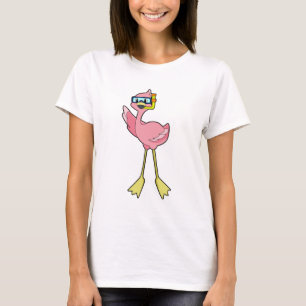 Flamingo at Diving with Snorkel T-Shirt