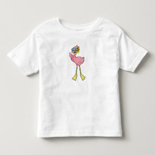 Flamingo at Diving with Snorkel Toddler T-Shirt