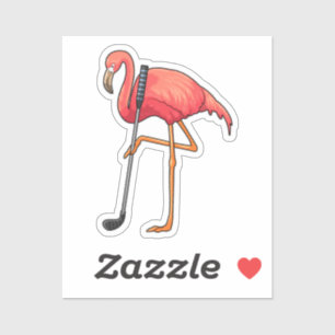 Flamingo at Golf with Golf club